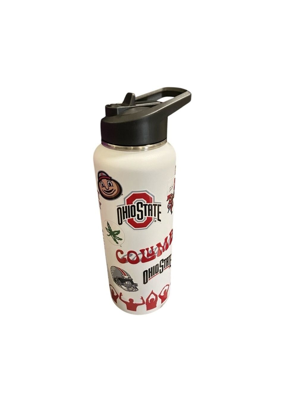 Ohio State Buckeye 30oz Metal Tumbler Carrier – White/Red, New & Giftable